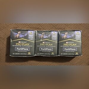 3 - Purina Pro Plan FortiFlora For Dog Digestive Health 30ct Each Exp 10/26
